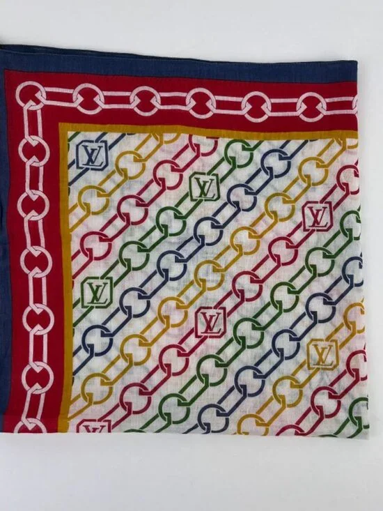 Louis Vuitton Scarf Cotton Multicolor Vintage - Picture 2 of 11